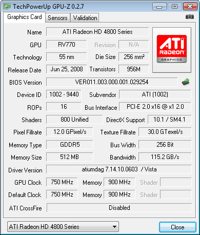 HD4870 gpuz